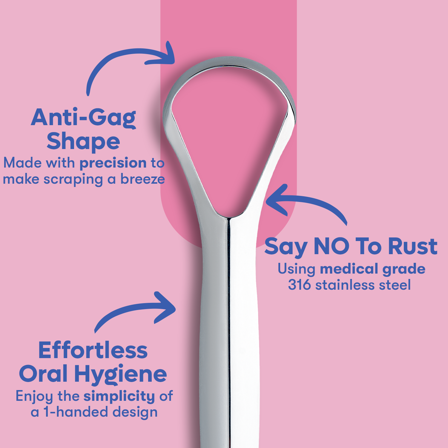 Stainless Steel Tongue Scrapers: Dual Head