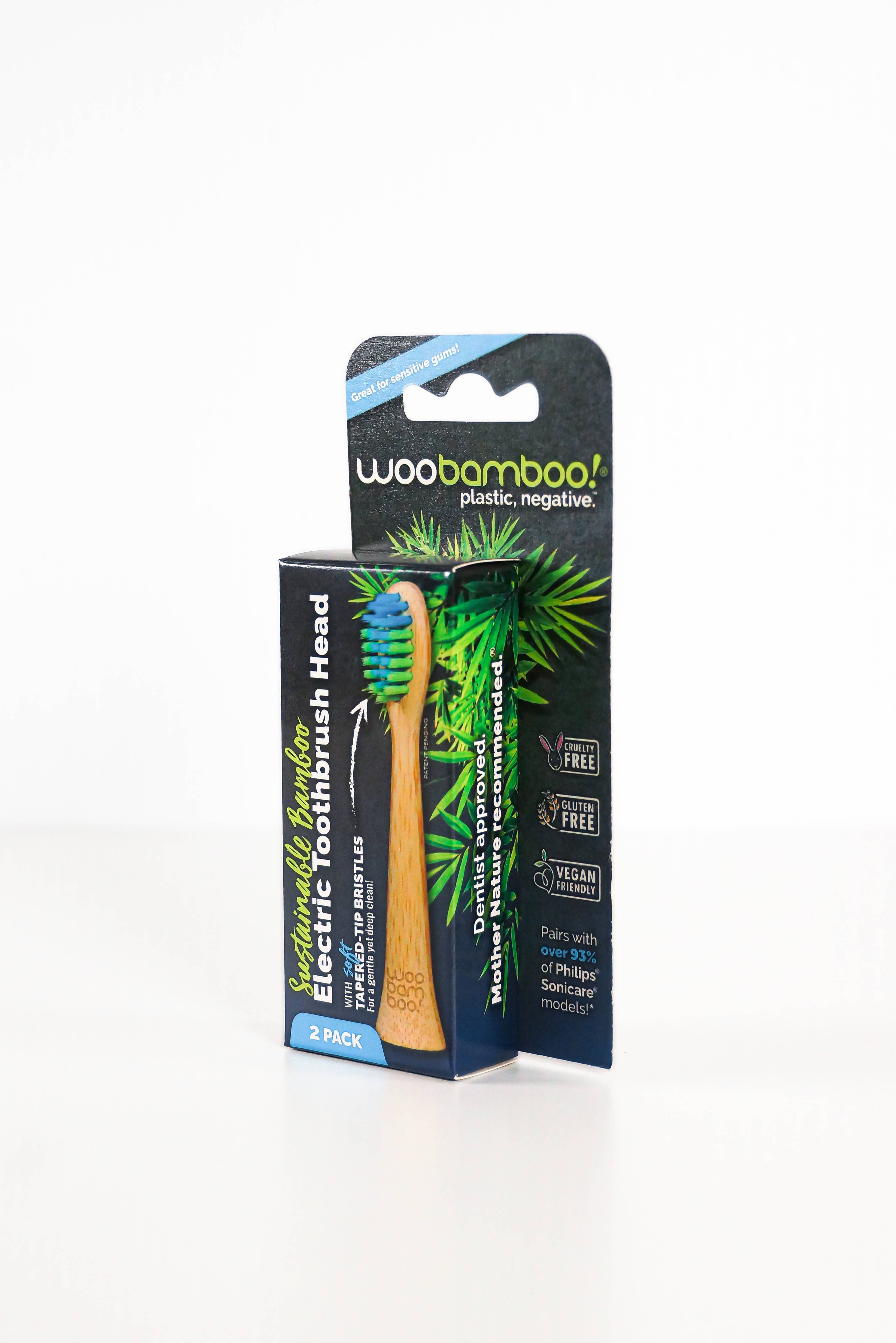 Bamboo Electric Toothbrush Heads - Soft 2pk - by WooBamboo!