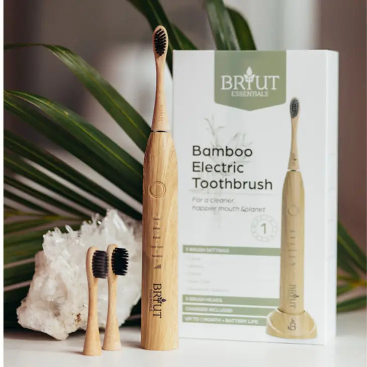 🌿 Bruit™ Bamboo Electric Toothbrush + Moringa Whitening Toothpaste – $79.99
