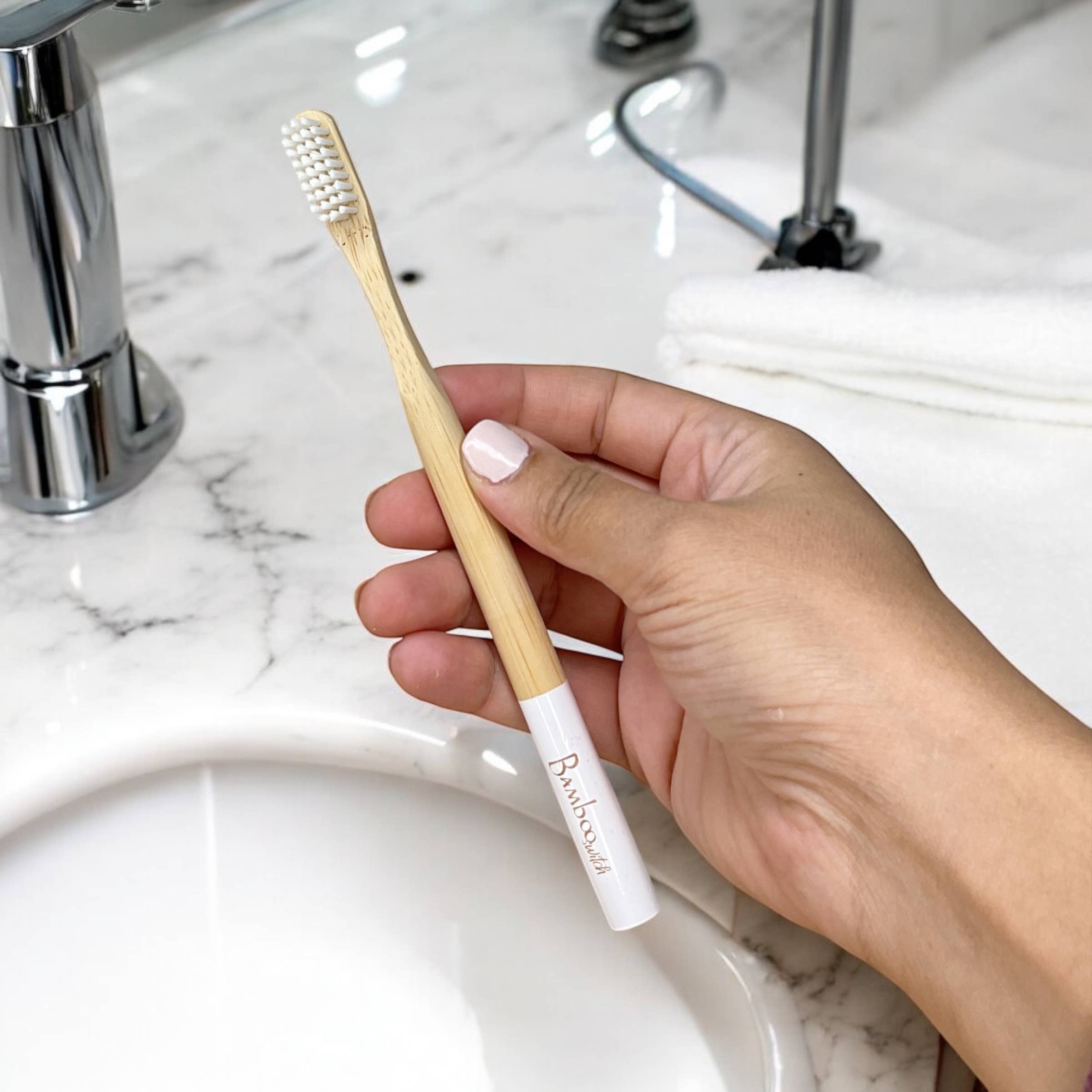 Bamboo Adult Toothbrush | White | Dental Bestseller