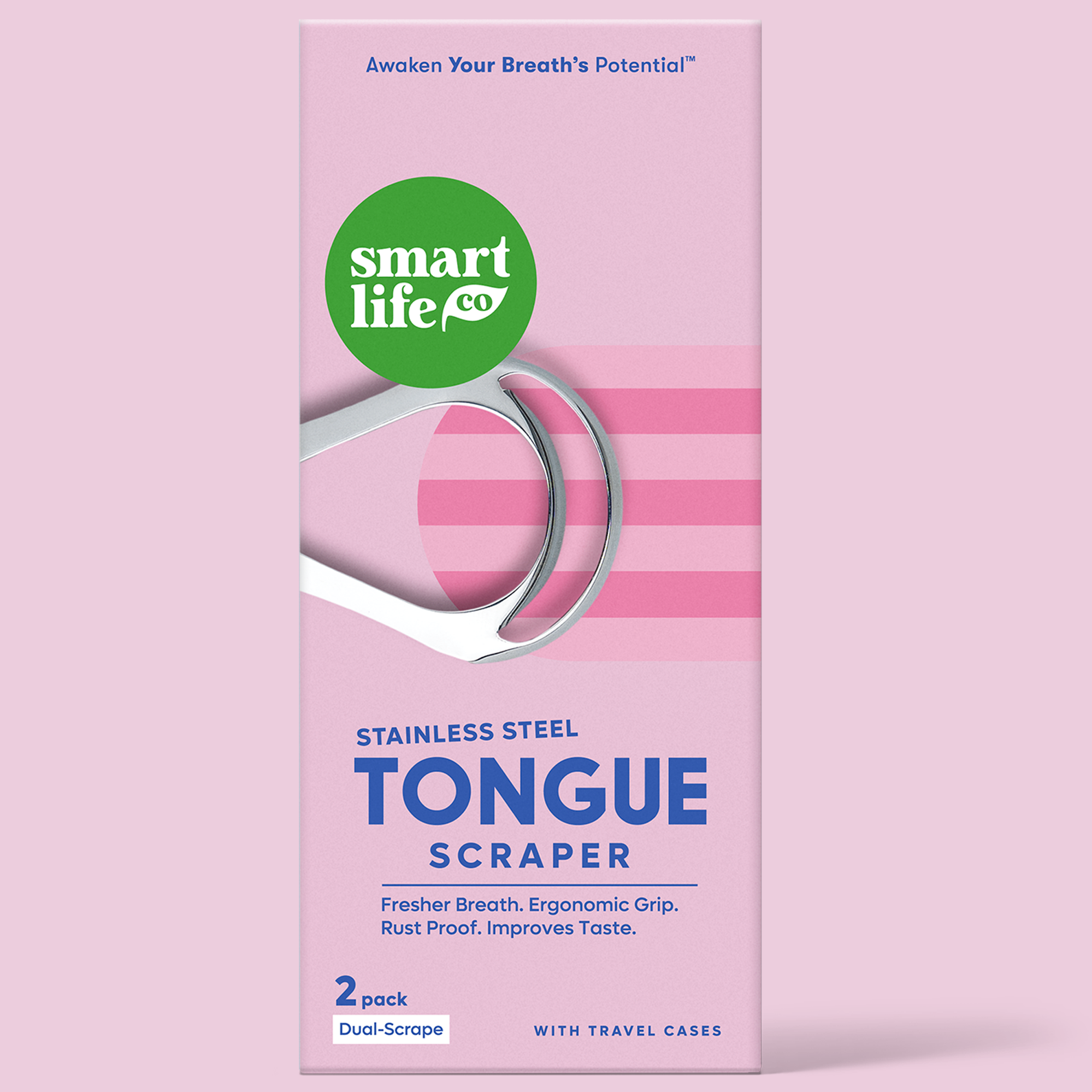 Stainless Steel Tongue Scrapers: Dual Head