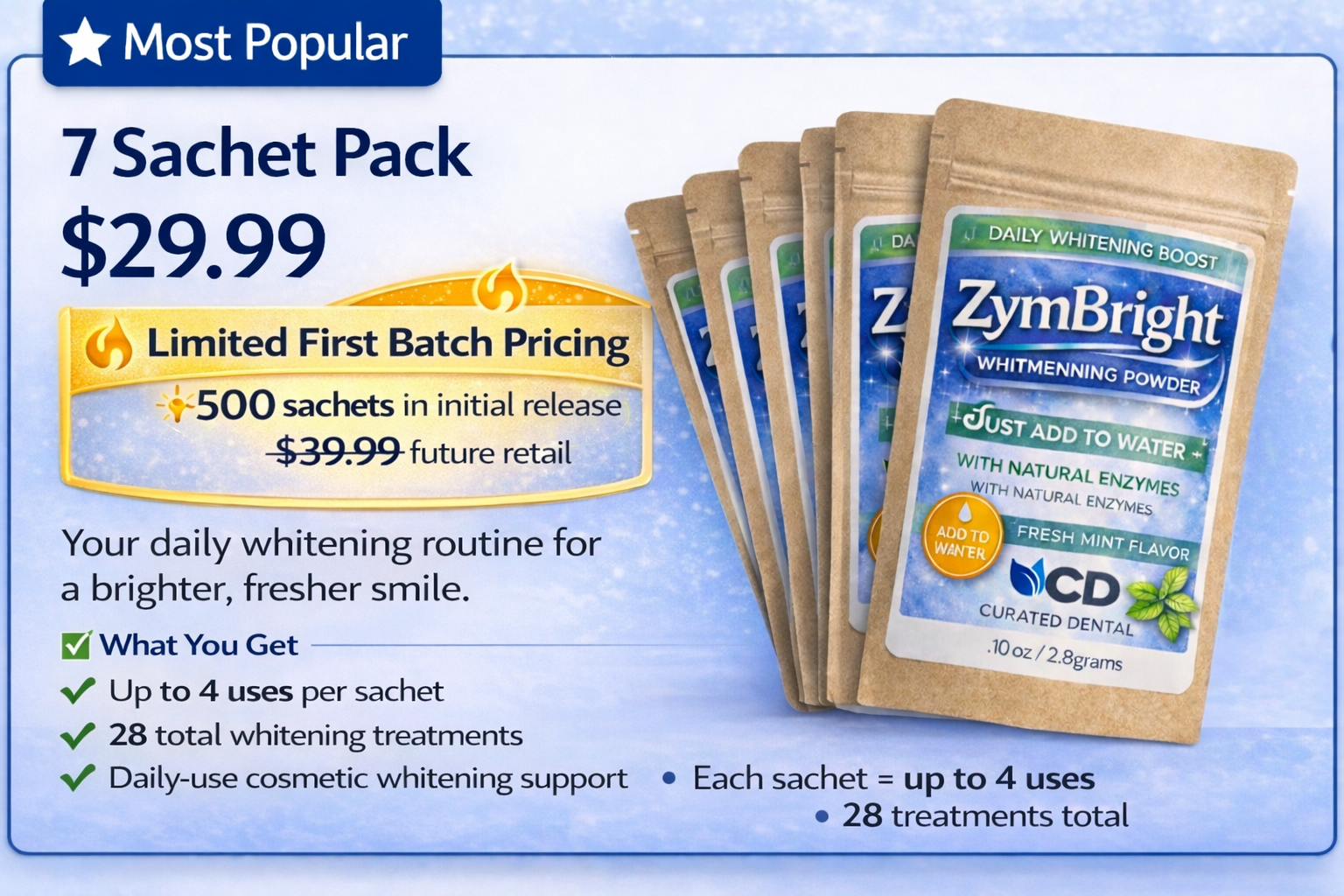 ✨🦷 ZymBright™ Enzyme Whitening Powder — Daily Whitening Solution 🌿♻️ 🚀 Pre-Order Now • Ships May 2026