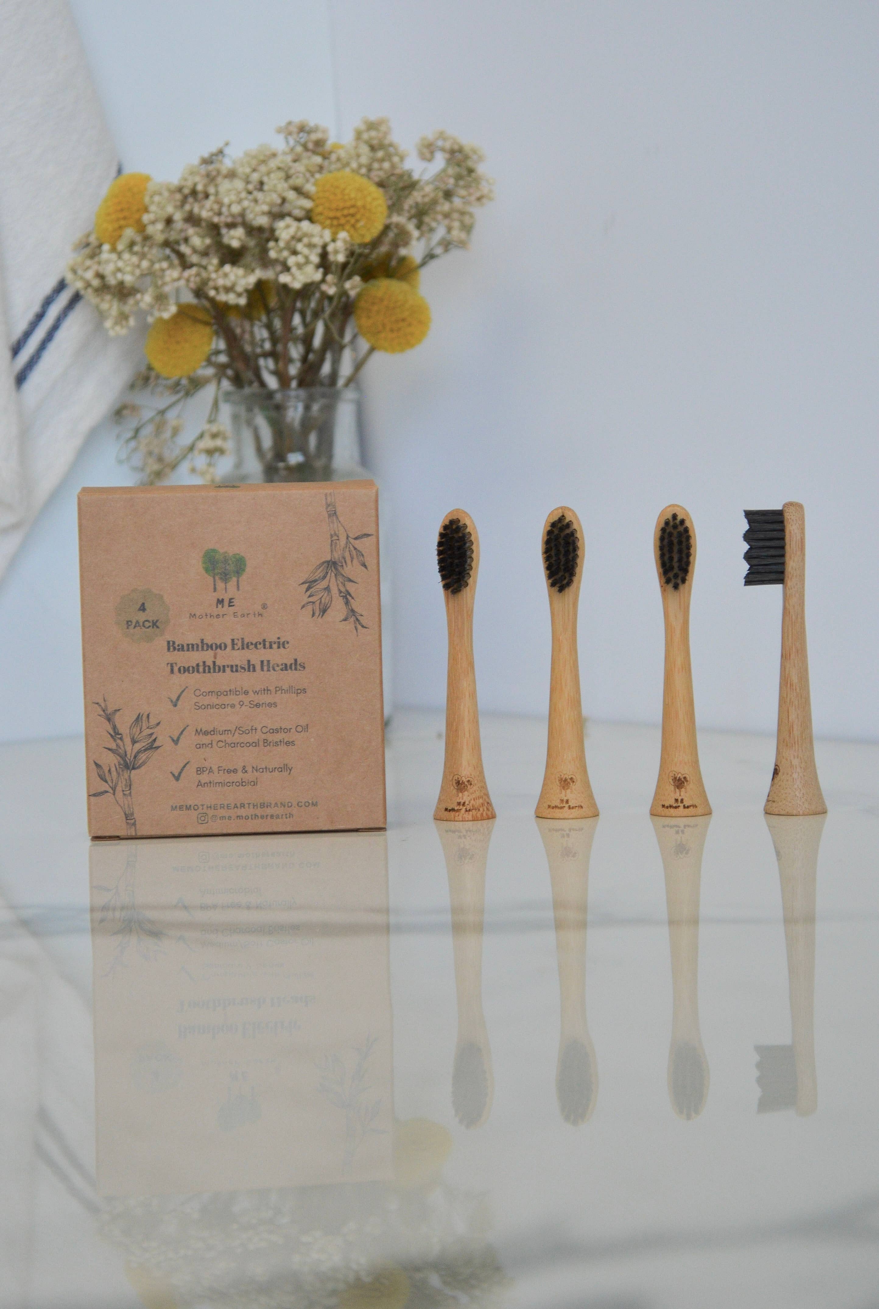 4-Pack Bamboo Electric Toothbrush Heads- Sonicare Compatible