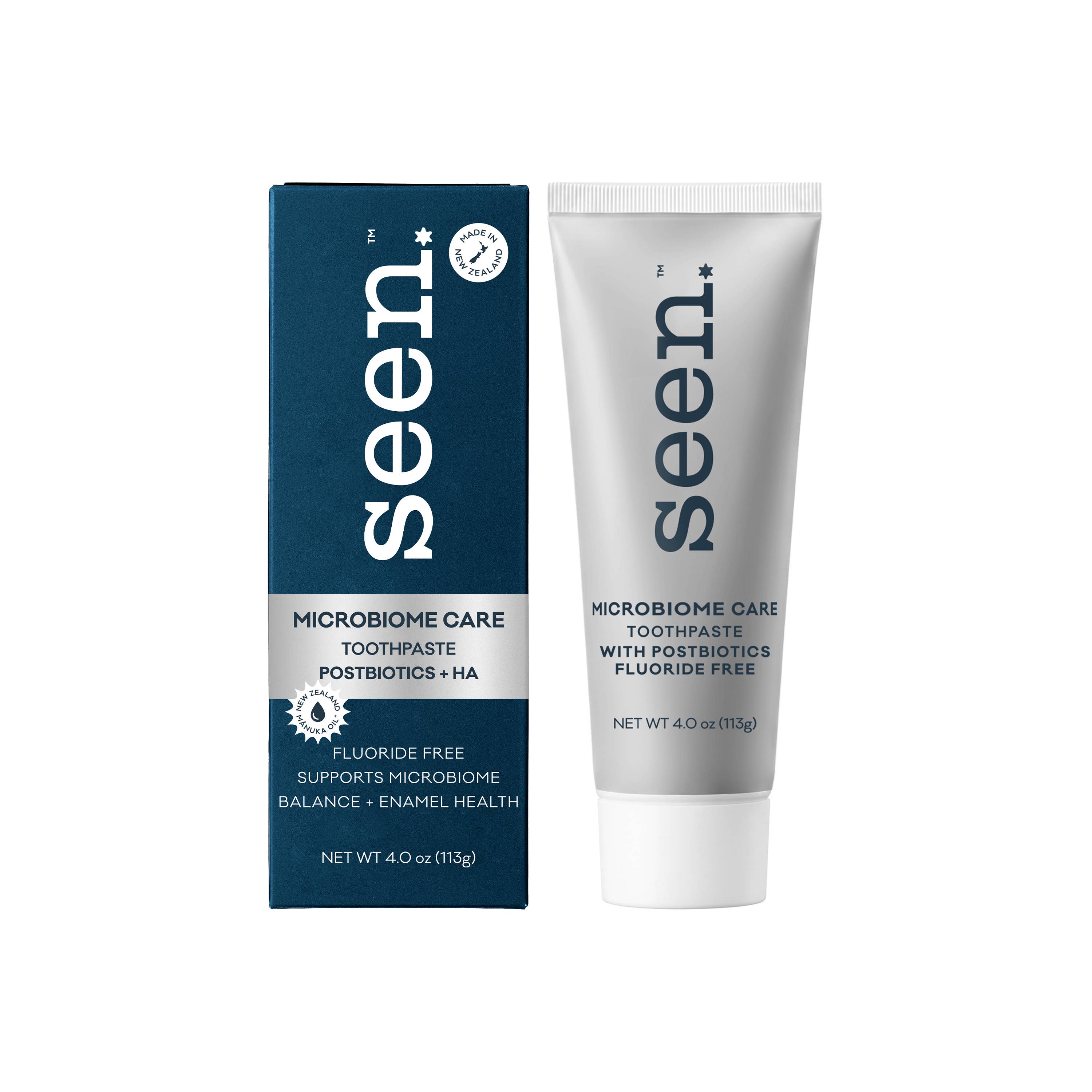SEEN Microbiome Care Toothpaste | HA + Postbiotics, NZ Made