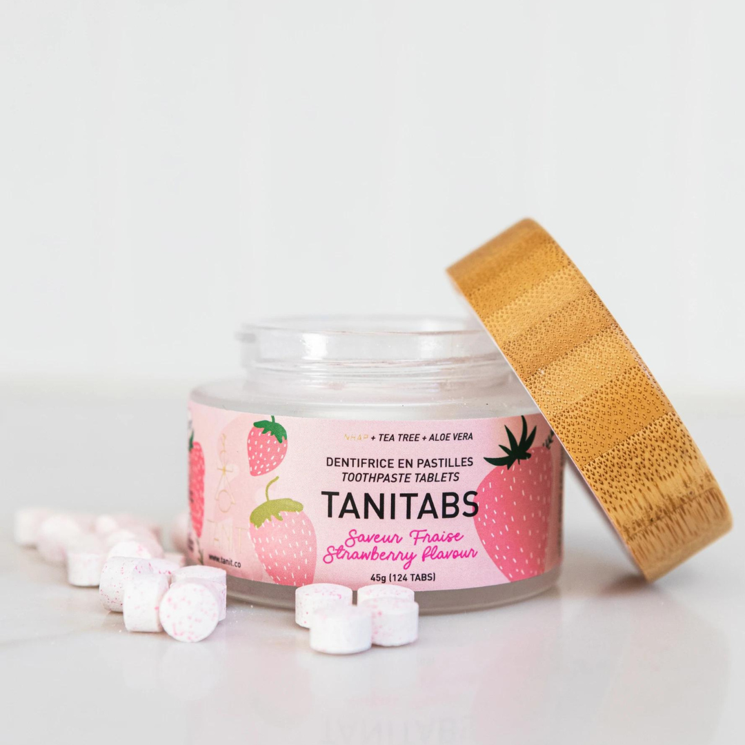 Strawberry Flavor - Solid Toothpaste Tabs - 2-month supply