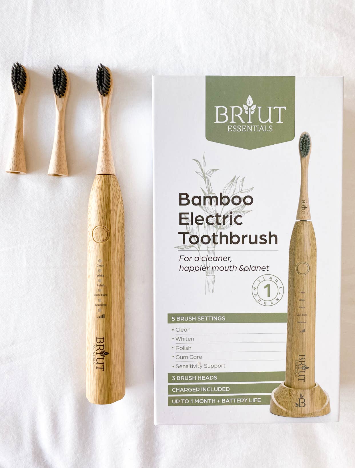 Bruit EcoSonic™ Bamboo Electric Toothbrush – $69.99 🌿🦷✨ Premium Eco Clean
