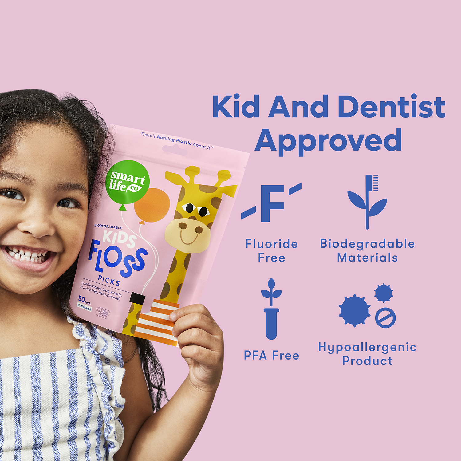 Biodegradable Kids Flossers | Unflavored | PFA Free: Pack of 2