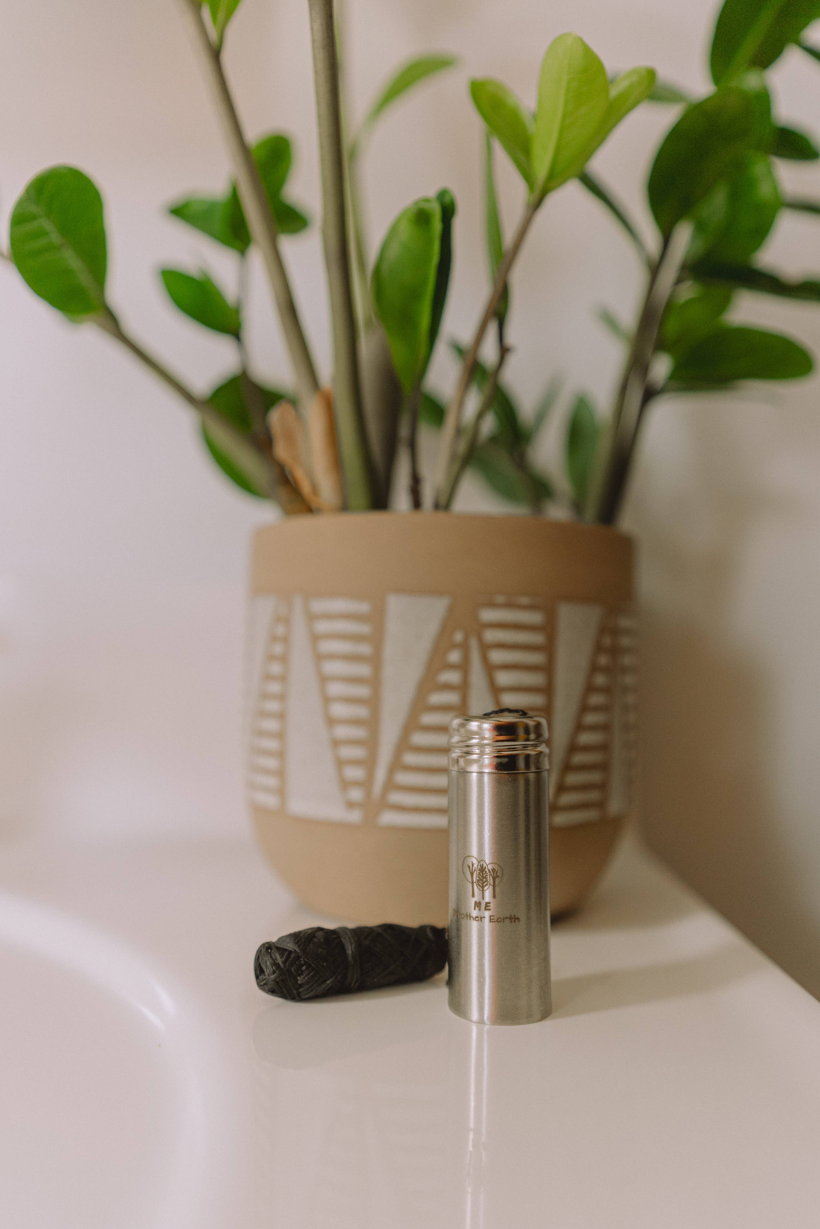 Vegan Biodegradable Charcoal Dental Floss - Stainless Steel: Gold Stainless Steel