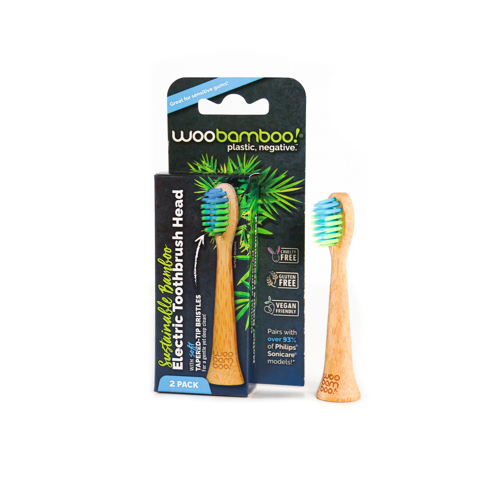 Bamboo Electric Toothbrush Heads - Soft 2pk - by WooBamboo!