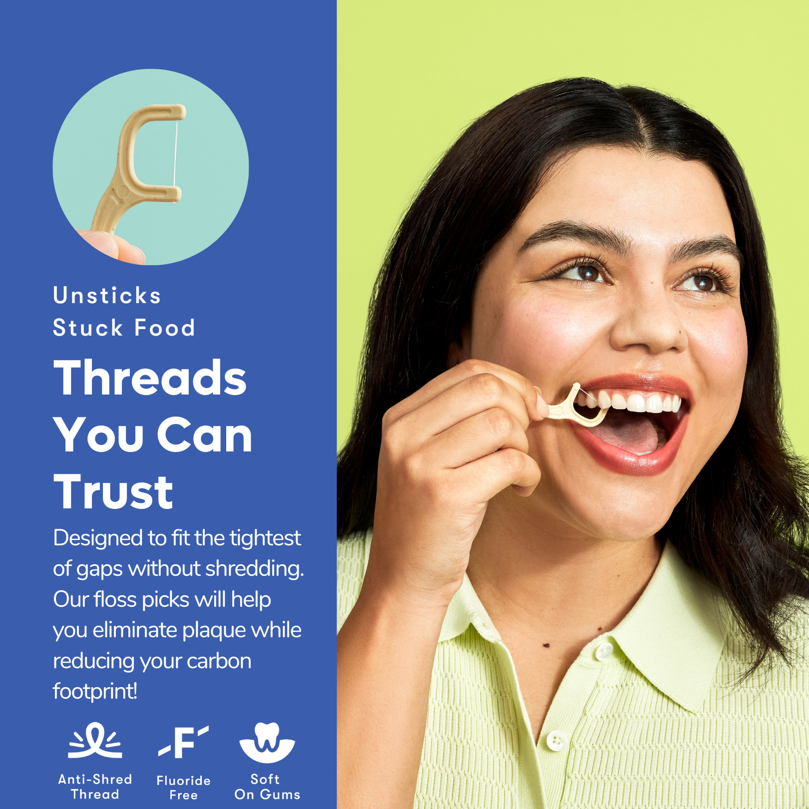 Eco-Friendly Floss Picks | Mint | PFA Free: 4 Pack