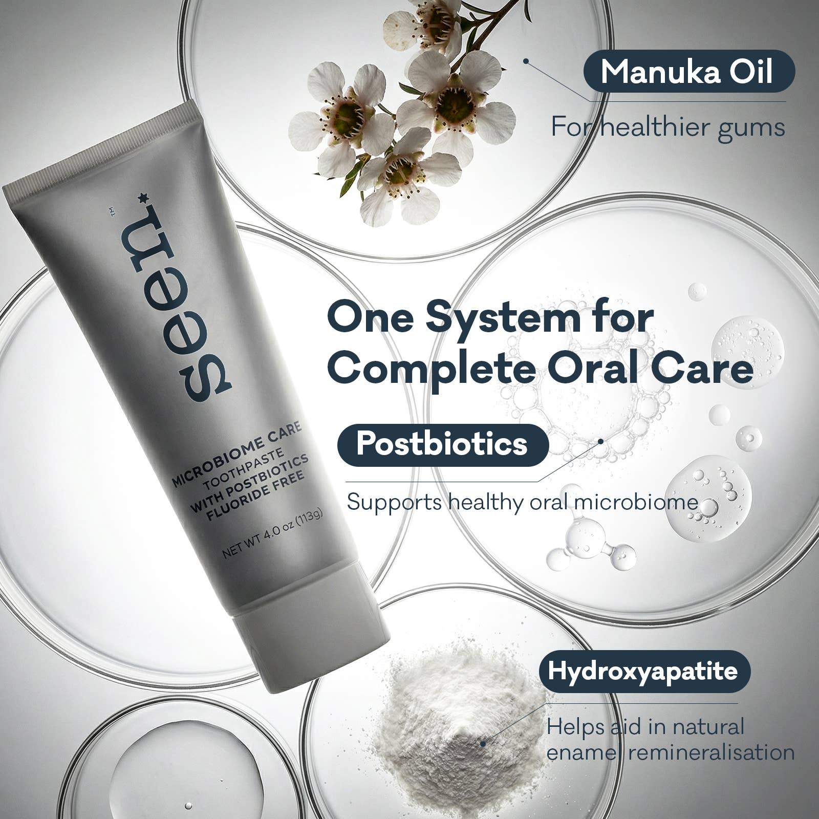 SEEN Microbiome Care Toothpaste | HA + Postbiotics, NZ Made