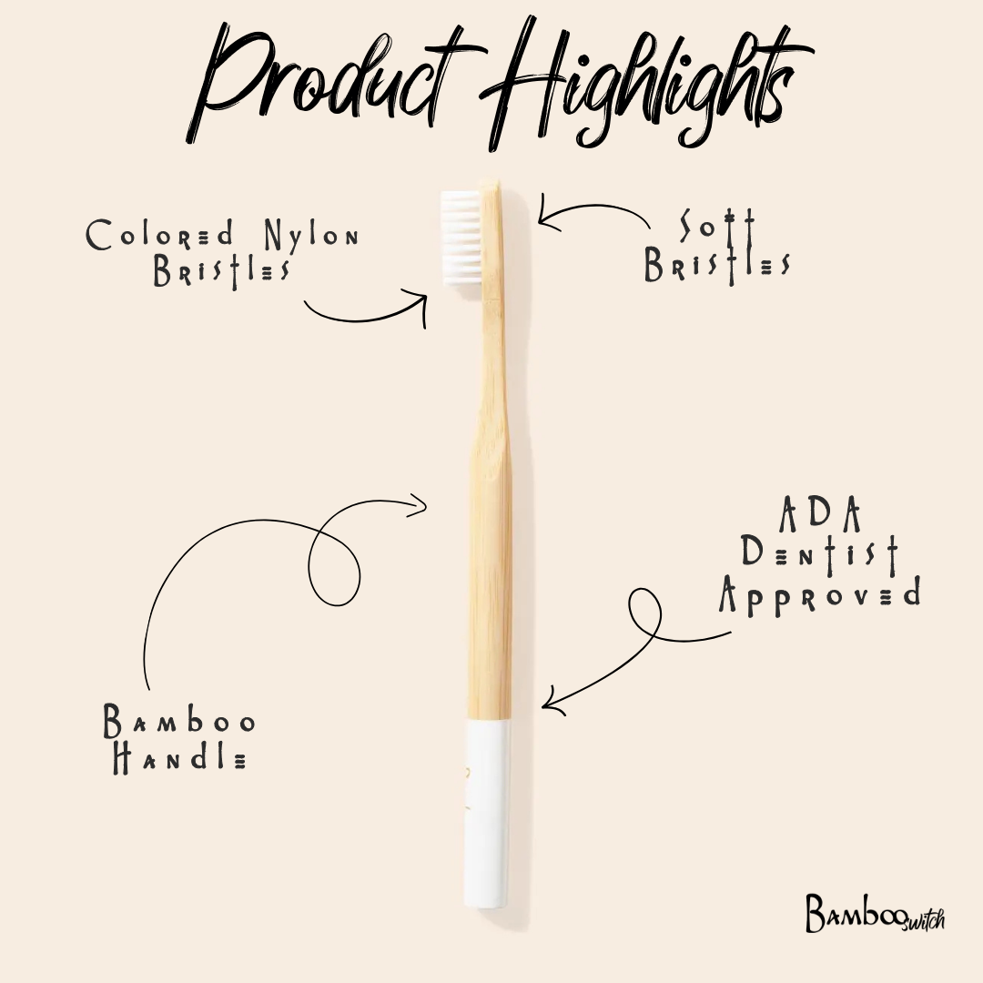 Bamboo Adult Toothbrush | White | Dental Bestseller