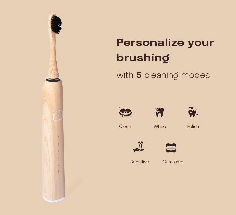 🌿⚡ Kaylaan Electric Bamboo Toothbrush | Eco-Friendly Sonic Power 🦷✨