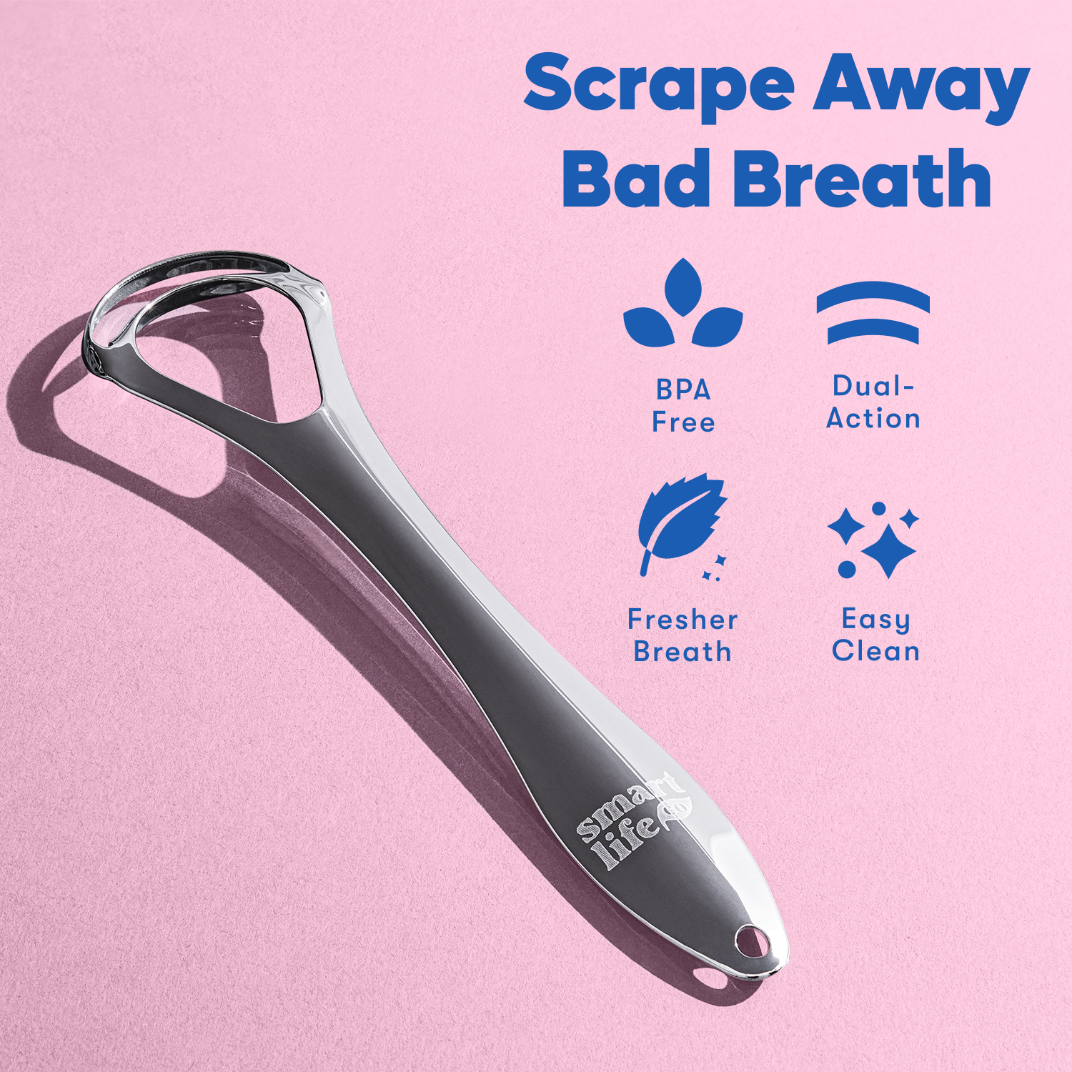 Stainless Steel Tongue Scrapers: Dual Head