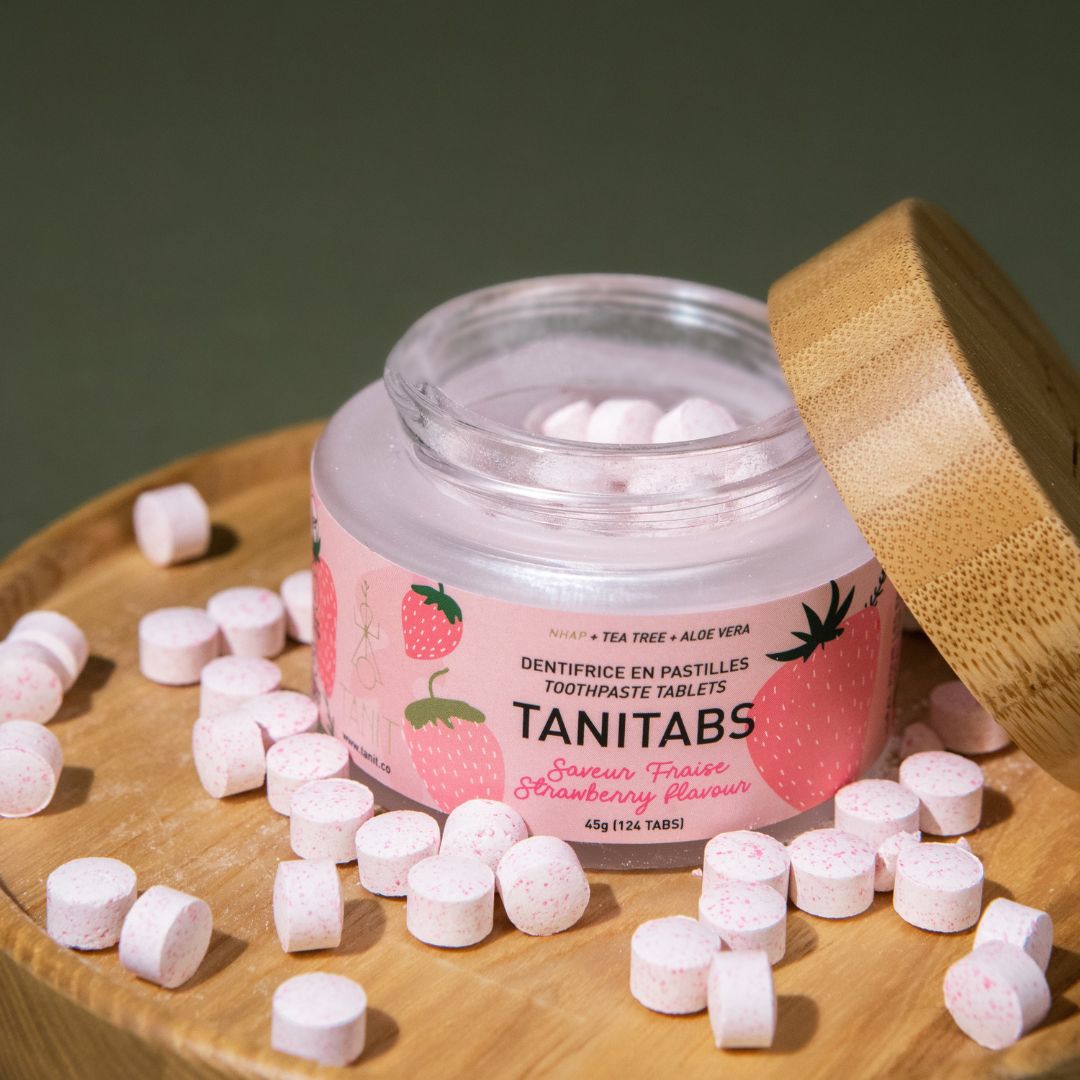 Strawberry Flavor - Solid Toothpaste Tabs - 2-month supply