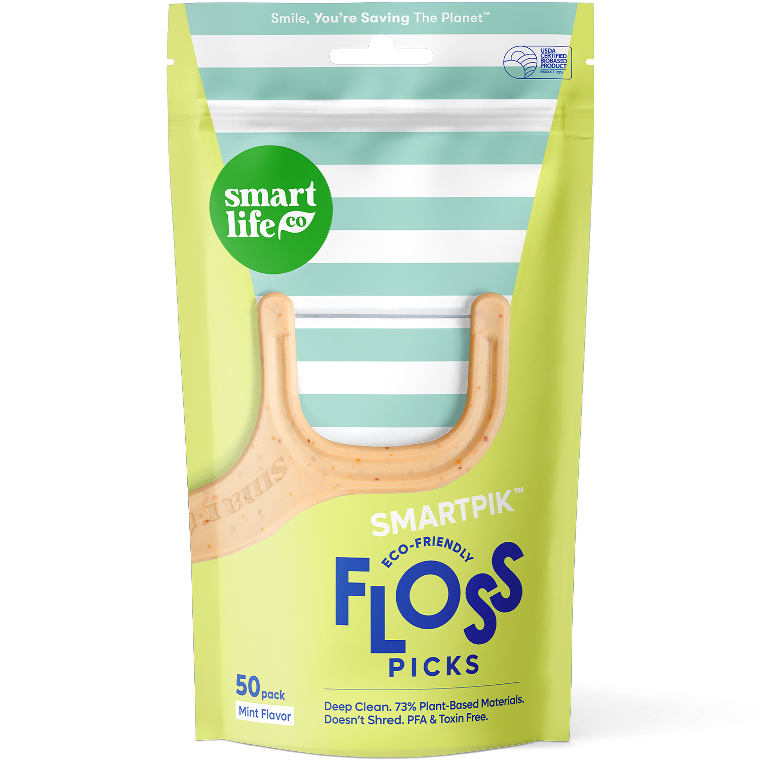 Eco-Friendly Floss Picks | Mint | PFA Free: 4 Pack