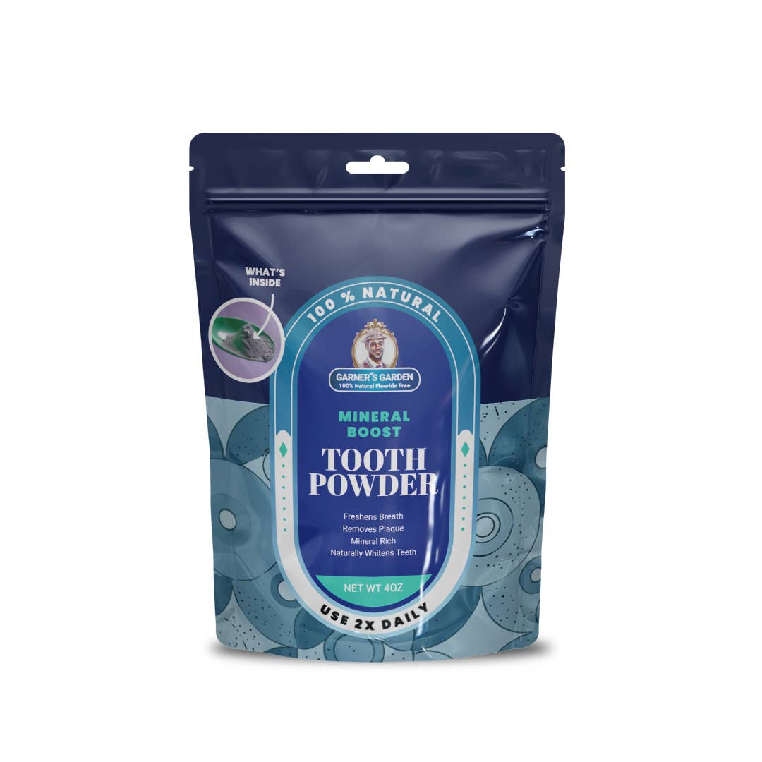 Regular Mineral Boost Tooth Powder – 4 oz | Garner’s Garden | Natural Whitening & Detox