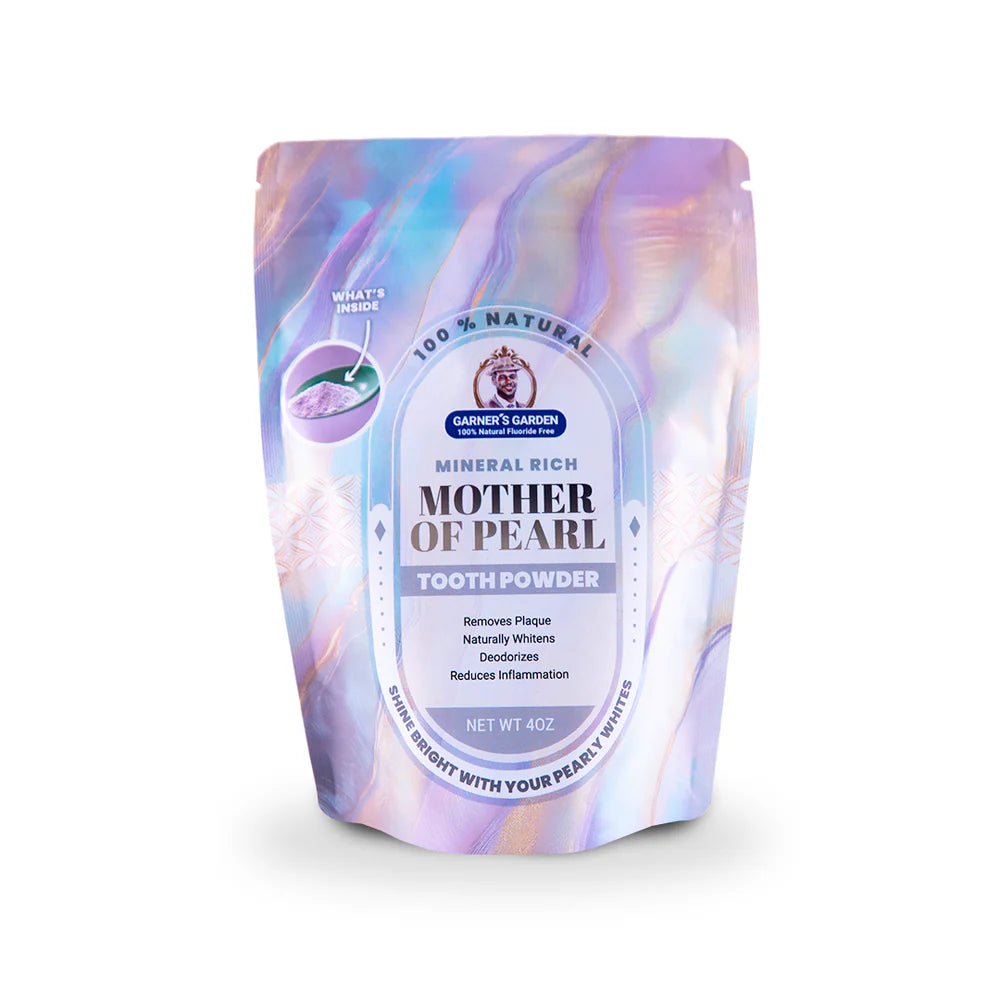 Mother of Pearl Tooth Powder – 2 oz | Garner’s Garden | Fluoride-Free Natural Plaque & Gum Care