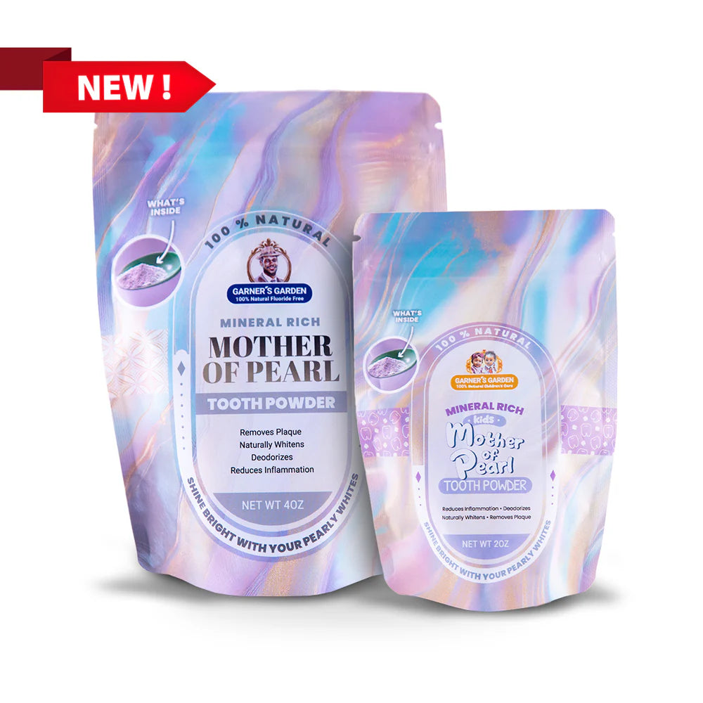 Mother of Pearl Tooth Powder – 2 oz | Garner’s Garden | Fluoride-Free Natural Plaque & Gum Care
