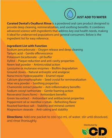 🌿 OxyBurst™ Powdered Rinse – Cosmetic Oral Refresh Travel Kit