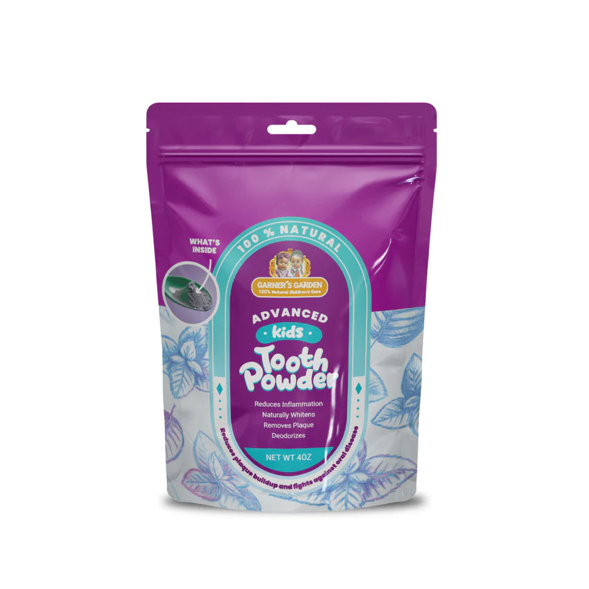 4 oz Activated Kid’s Tooth Powder – Garner’s Garden | Natural Whitening & Oral Deodorizer | Fluoride-Free