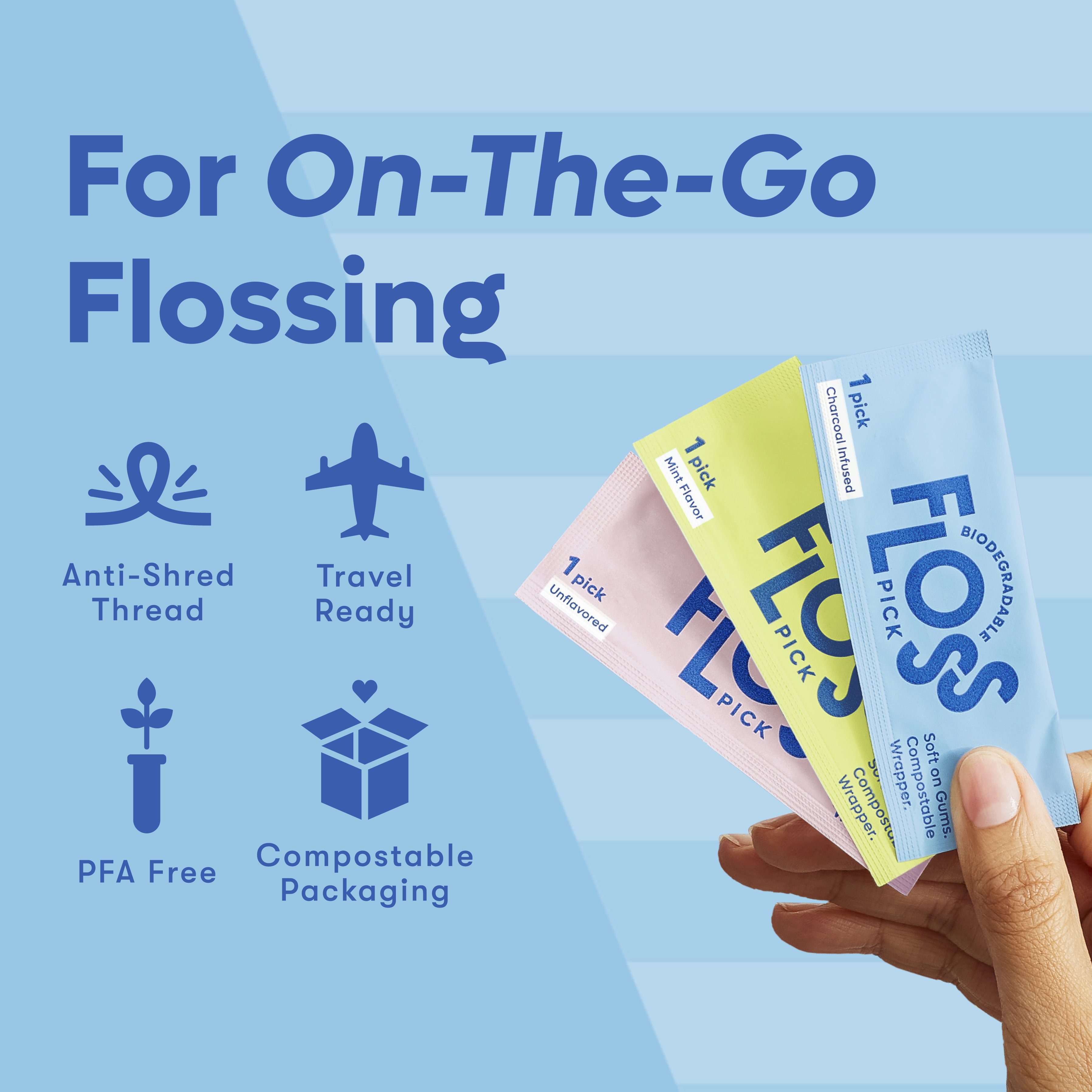 Individually Wrapped Floss Picks | 50 Pack: Mint