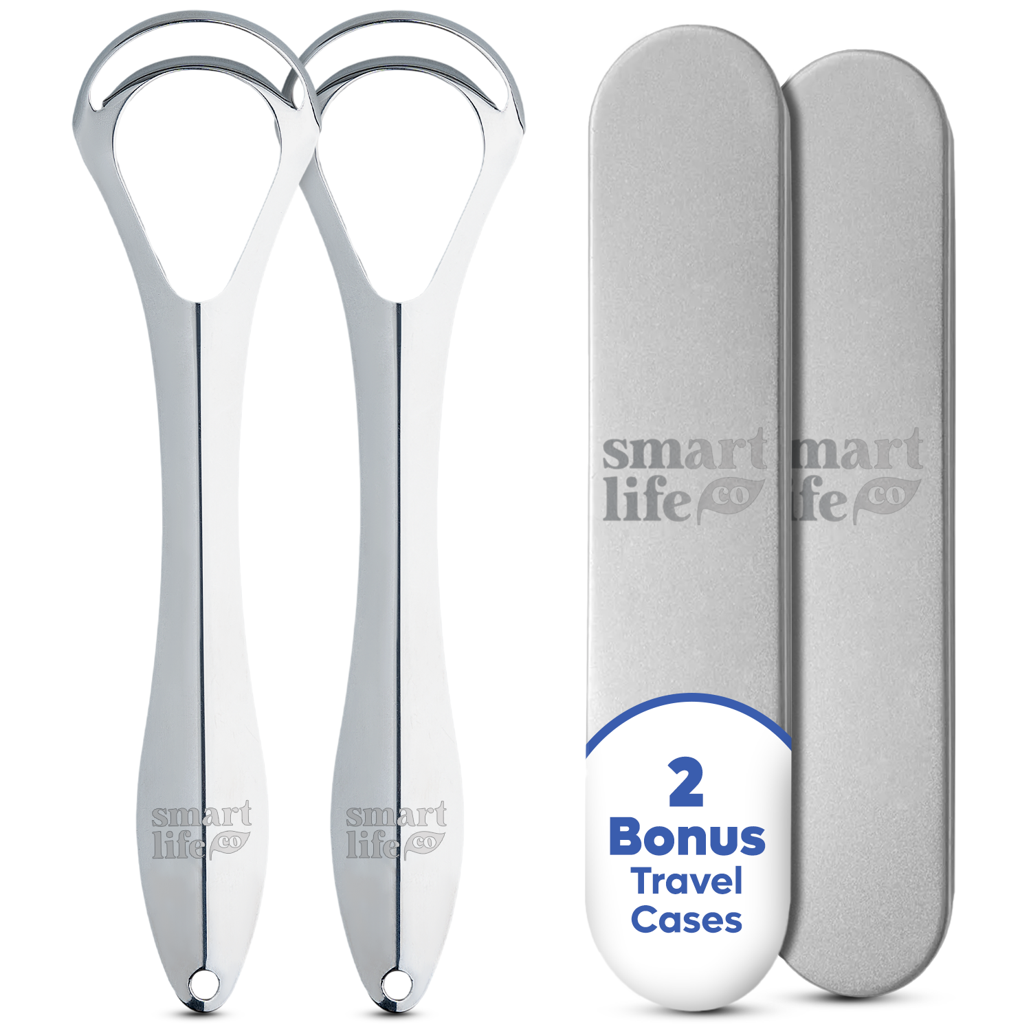 Stainless Steel Tongue Scrapers: Dual Head