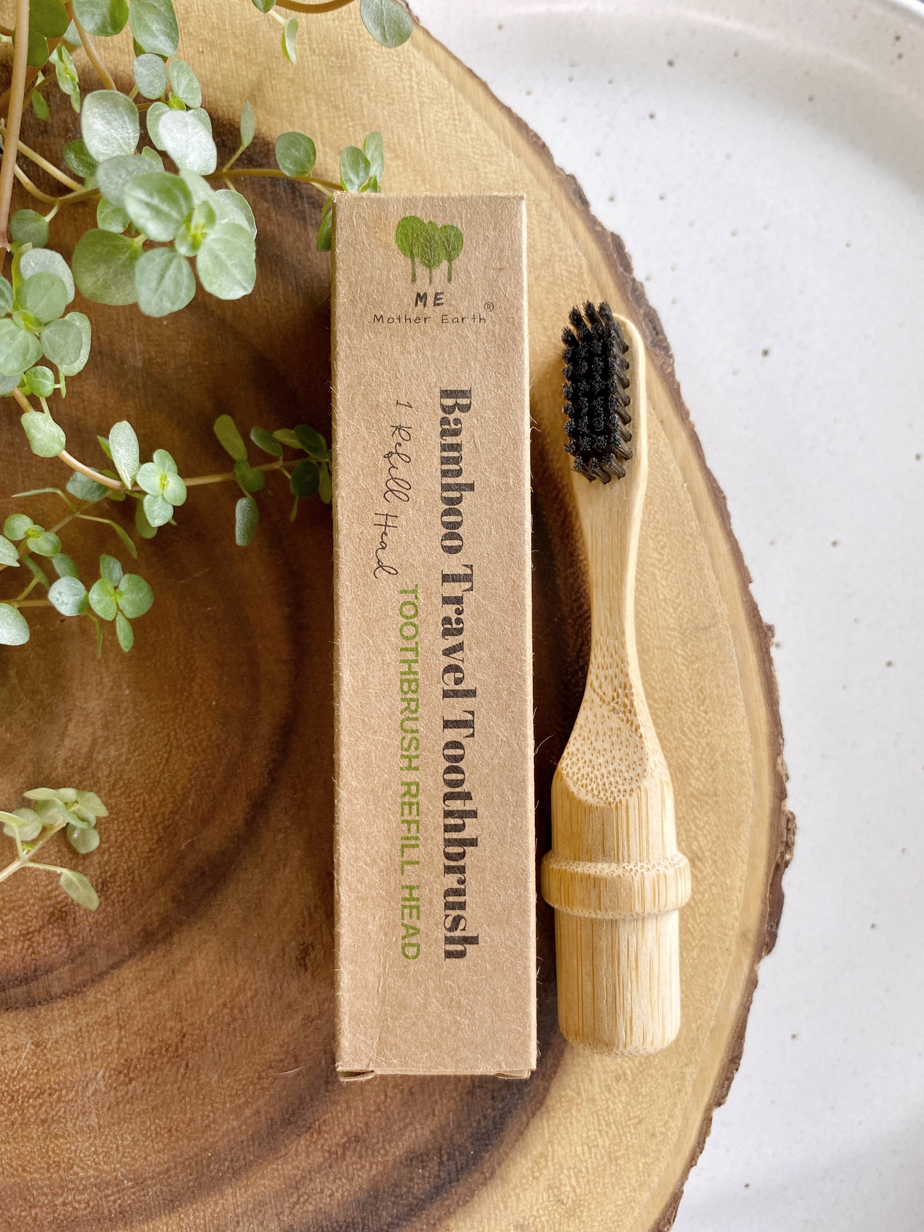 All-in-One Bamboo Travel Toothbrush with Replaceable Head: Replacement Toothbrush Head Only