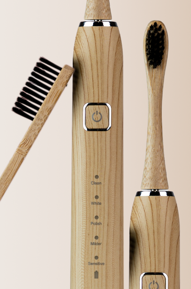 🪥 Kaylaan Electric Bamboo Toothbrush – Compostable Heads 🌿