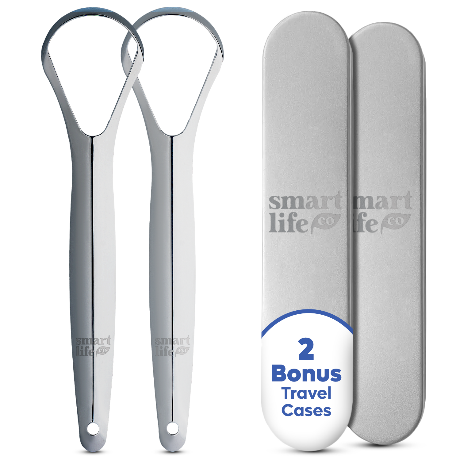 Stainless Steel Tongue Scrapers: Dual Head