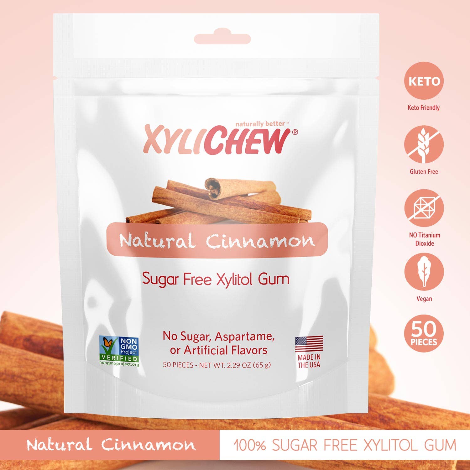 Xylichew Cinnamon Gum- 50 ct.